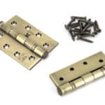 Aged Brass 4" Ball Bearing Butt Hinge (pair) ss 2