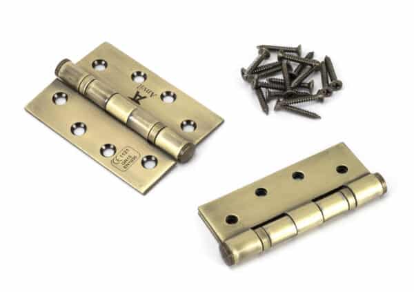 Aged Brass 4" Ball Bearing Butt Hinge (pair) ss 2