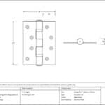 Aged Brass 4" Ball Bearing Butt Hinge (pair) ss 3