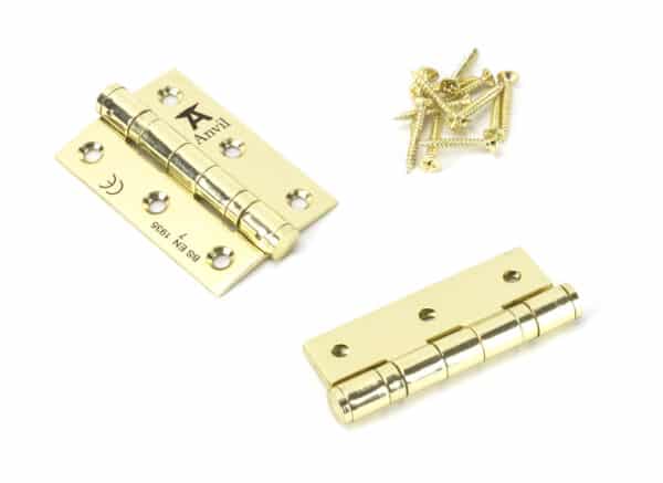 Polished Brass 3" Ball Bearing Butt Hinge (pair) ss 2