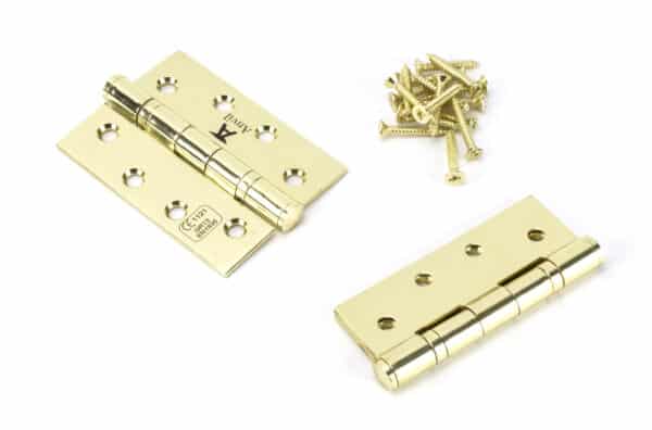 Polished Brass 4" Ball Bearing Butt Hinge (pair) ss 2