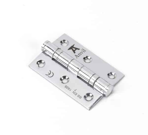 Polished Chrome 3" Ball Bearing Butt Hinge (pair) ss 1