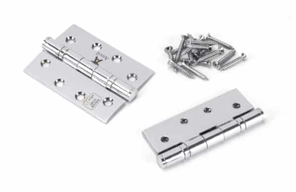 Polished Chrome 4" Ball Bearing Butt Hinge (pair) ss 2