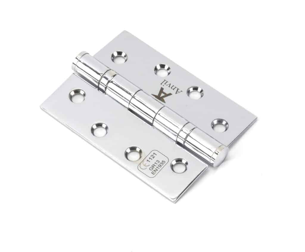 Polished Chrome 4" Ball Bearing Butt Hinge (pair) ss 1