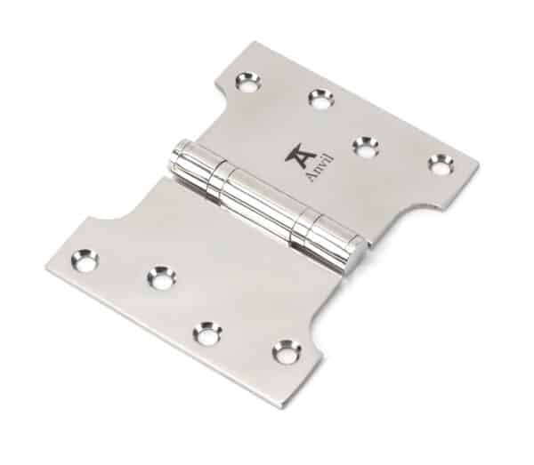 Polished SS 4" x 3" x 5"Parliament Hinge (pair) 1