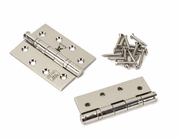 Polished Nickel 4" Ball Bearing Butt Hinge (pair) ss 2