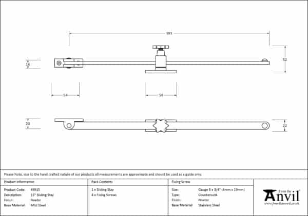 Pewter 15" Sliding Stay 3