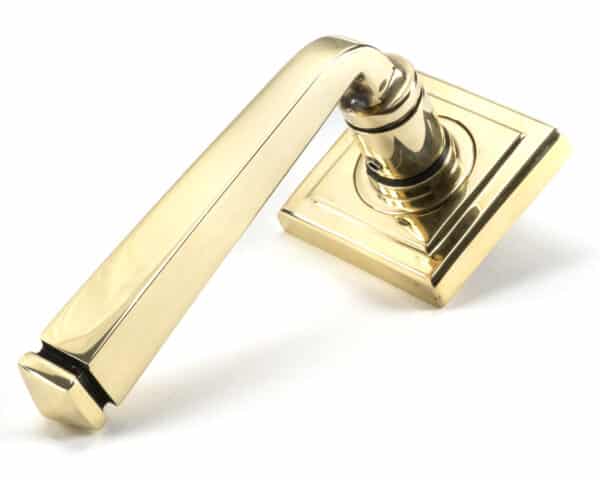 Aged Brass Avon Round Lever on Rose Set (Square) - Unsprung 1