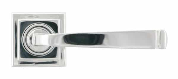 Polished Chrome Avon Round Lever on Rose Set (Square) - Unsprung 2