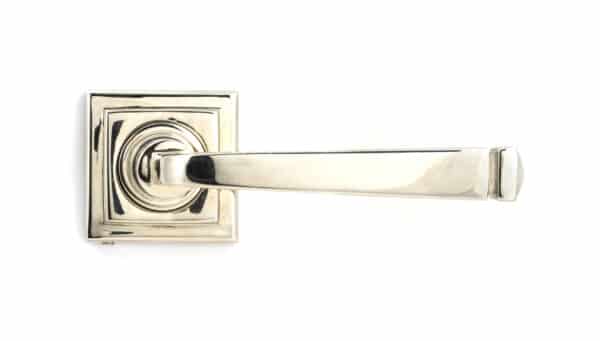 Polished Nickel Avon Round Lever on Rose Set (Square) - Unsprung 2