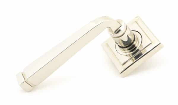 Polished Nickel Avon Round Lever on Rose Set (Square) - Unsprung 1