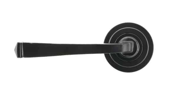 Black Avon Round Lever on Rose Set (Art Deco) - Unsprung 2