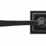 Black Avon Round Lever on Rose Set (Square) - Unsprung 2