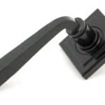 Black Avon Round Lever on Rose Set (Square) - Unsprung 1
