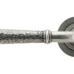Pewter Hammered Newbury Lever on Rose Set (Plain) - Unsprung 2
