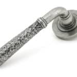 Pewter Hammered Newbury Lever on Rose Set (Plain) - Unsprung 1
