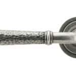 Pewter Hammered Newbury Lever on Rose Set (Art Deco) - Unsprung 2