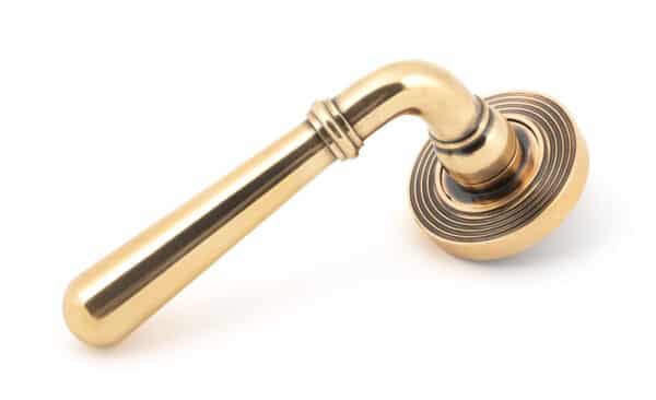 Polished Bronze Newbury Lever on Rose Set (Beehive) - Unsprung 1