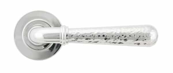 Pol. Chrome Hammered Newbury Lever on Rose Set (Plain) - Unsprung 2