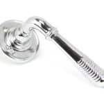 Polished Chrome Reeded Lever on Rose Set - Unsprung 1