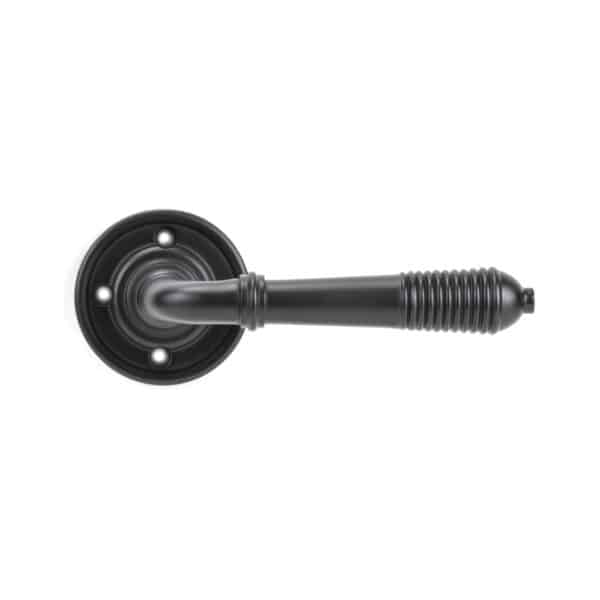 Aged Bronze Reeded Lever on Rose Set - Unsprung 2