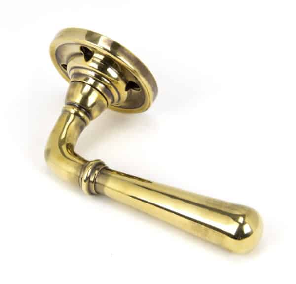 Aged Brass Newbury Lever on Rose Set - Unsprung 2