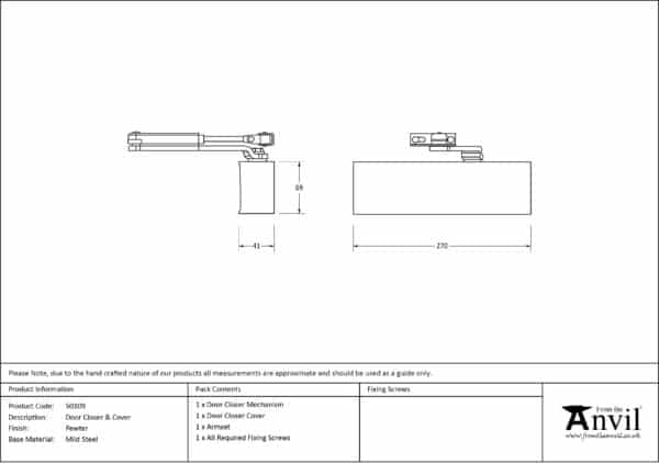 Pewter Size 2-5 Door Closer & Cover 3