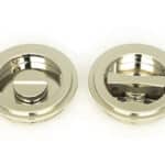 Polished Nickel 60mm Art Deco Round Pull - Privacy Set 1