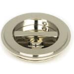 Polished Nickel 75mm Art Deco Round Pull - Privacy Set 2