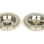 Polished Nickel 75mm Art Deco Round Pull - Privacy Set 1