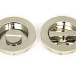 Polished Nickel 60mm Plain Round Pull - Privacy Set 1