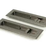 Pewter 175mm Art Deco Rectangular Pull - Privacy Set 1