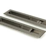 Pewter 250mm Art Deco Rectangular Pull - Privacy Set 1