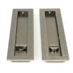 Pewter 250mm Plain Rectangular Pull - Privacy Set 2