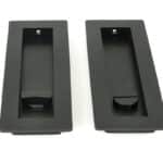 Matt Black 175mm Plain Rectangular Pull - Privacy Set 2