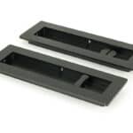 Matt Black 175mm Plain Rectangular Pull - Privacy Set 1