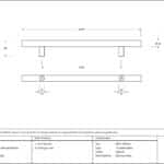 Satin SS (316) 1.5m T Bar Handle Bolt Fix 32mm Ã¸ 3