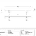Satin SS (316) 1.8m T Bar Handle Secret Fix 32mm ÃƒËœ 3
