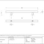 Polished SS (316) 1.8m T Bar Handle Bolt Fix 32mm ÃƒËœ 3