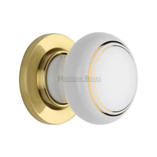 White Crackle Knob with Matt Bronze base 1