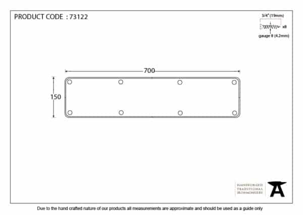 Black 700mm x 150mm Kick Plate 2