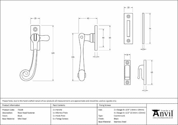 Black Rosehead Fastener 3