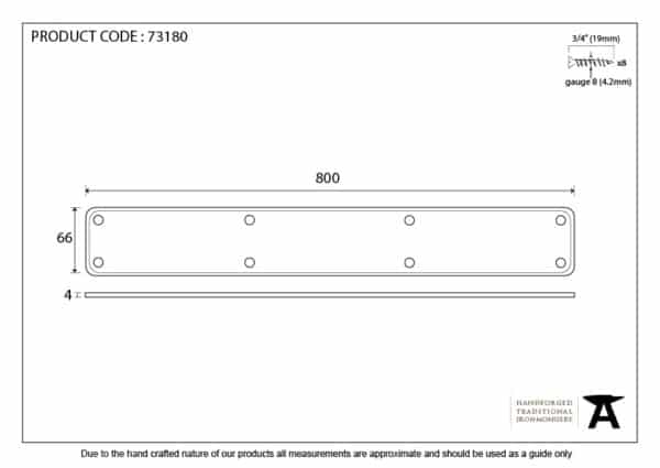 Black 800mm Plain Fingerplate 3