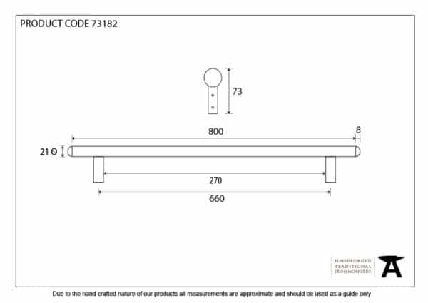 Pewter 800mm Pull Handle 3