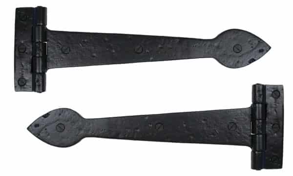 Black Smooth 12" Cast T Hinge (pair) 2