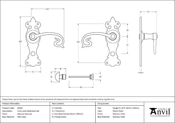 Natural Textured Curly Lever Bathroom Set 2