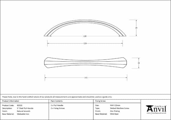 Natural Smooth 5" Shell Pull Handle 3