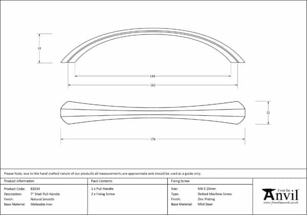 Natural Smooth 7" Shell Pull Handle 3