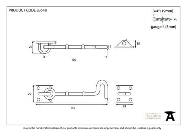 Polished Brass 4" Cabin Hook 2