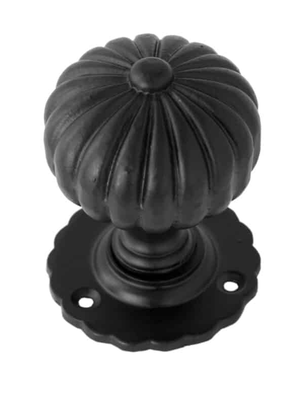 Black Flower Mortice Knob Set 2